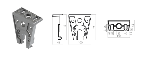SOPORTE ST1 BRAZO ACODADO CON TENSIÓN