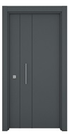 Puerta de exterior fresada en aluminio STRUGAL 400 2V2