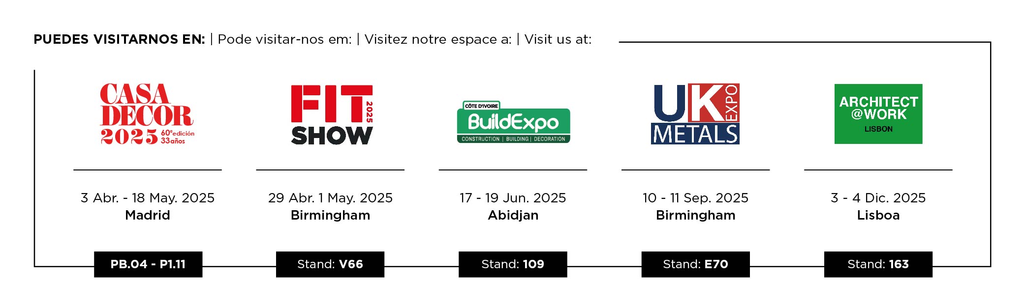 Ampliamos nuestra Agenda de Ferias y Exposiciones para 2025